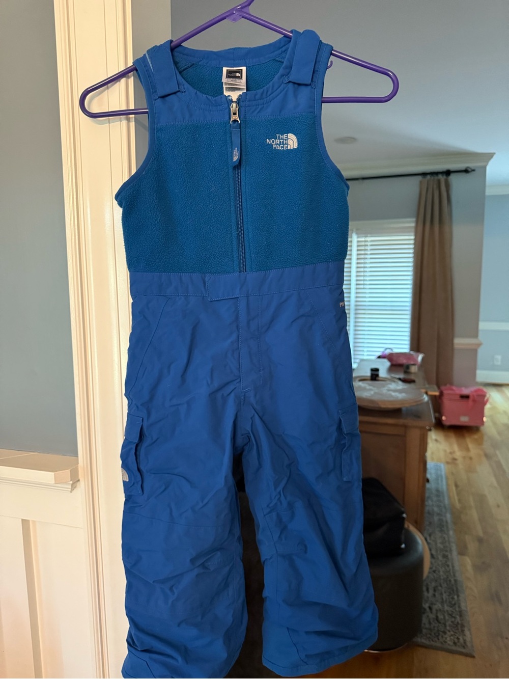 The North Face Kids Blue Insulated Bib Snow Pants